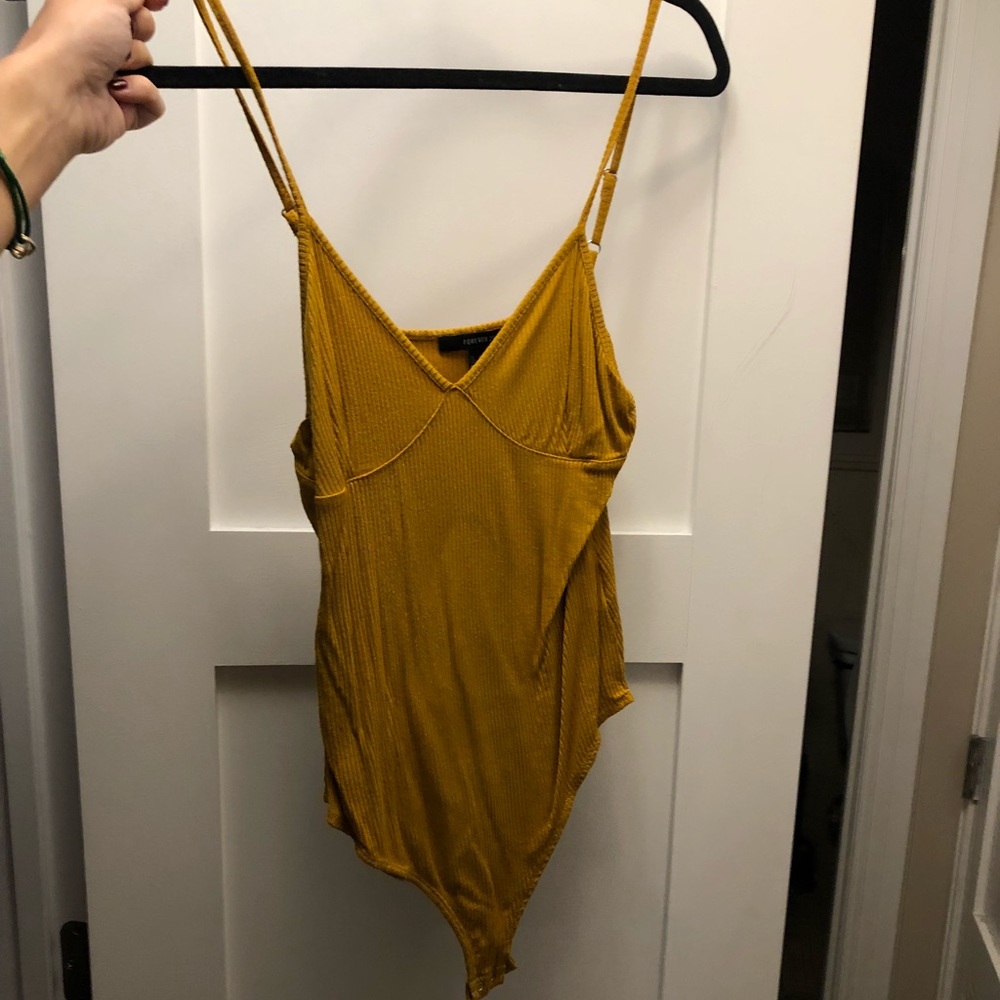 Forever 21 mustard tank top bodysuit Medium